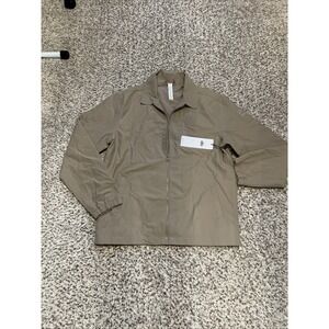 Alo Mens New Khaki Solid Zip Up Torrent Overshirt Jacket Sz M M3204R Lined Logo